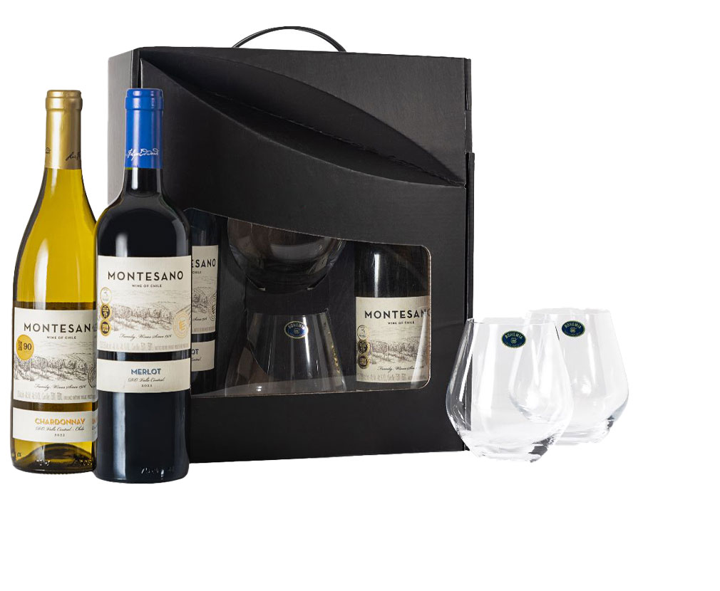 מארז יין וכוסות